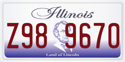 IL license plate Z989670