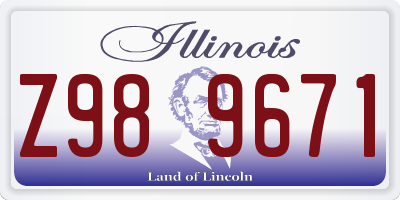 IL license plate Z989671