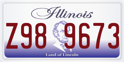 IL license plate Z989673