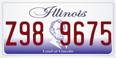 IL license plate Z989675