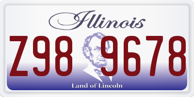 IL license plate Z989678