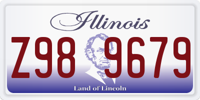 IL license plate Z989679