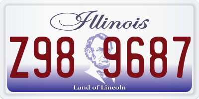 IL license plate Z989687