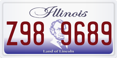 IL license plate Z989689