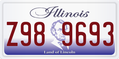 IL license plate Z989693