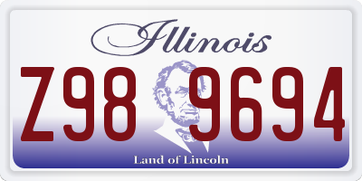 IL license plate Z989694