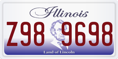 IL license plate Z989698