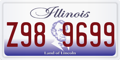 IL license plate Z989699