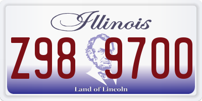 IL license plate Z989700