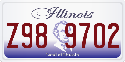 IL license plate Z989702