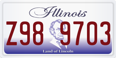 IL license plate Z989703