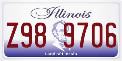 IL license plate Z989706