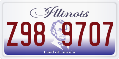 IL license plate Z989707