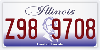 IL license plate Z989708