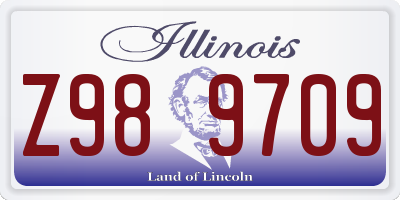 IL license plate Z989709