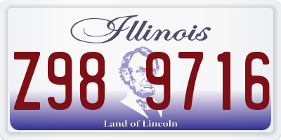 IL license plate Z989716