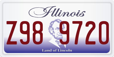 IL license plate Z989720