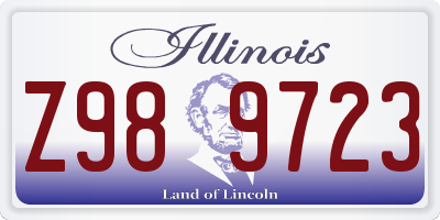 IL license plate Z989723