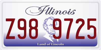 IL license plate Z989725