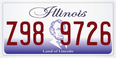 IL license plate Z989726