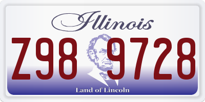 IL license plate Z989728