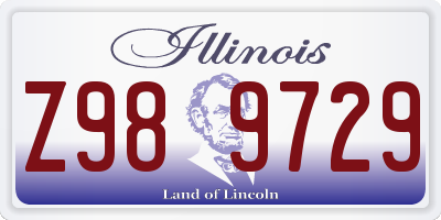 IL license plate Z989729