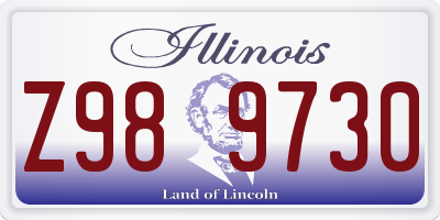 IL license plate Z989730