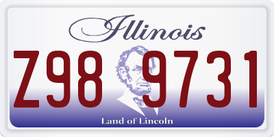 IL license plate Z989731