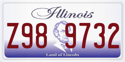 IL license plate Z989732