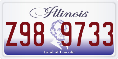 IL license plate Z989733