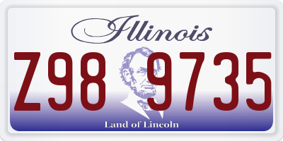 IL license plate Z989735