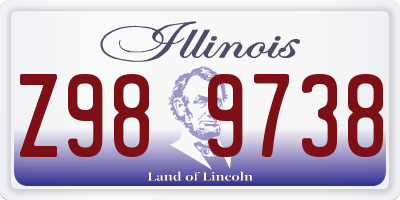 IL license plate Z989738