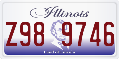 IL license plate Z989746