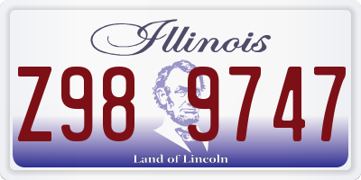 IL license plate Z989747