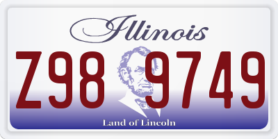 IL license plate Z989749