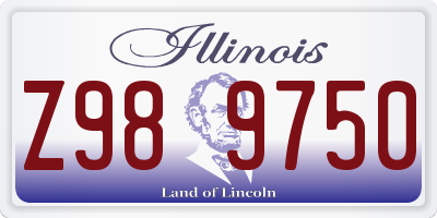 IL license plate Z989750