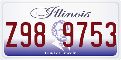 IL license plate Z989753