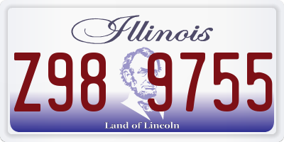 IL license plate Z989755