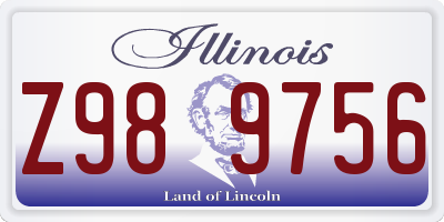 IL license plate Z989756