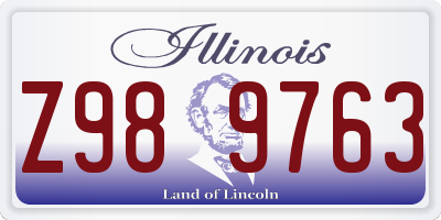 IL license plate Z989763