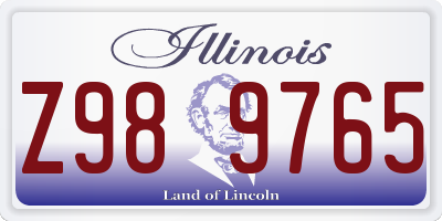 IL license plate Z989765