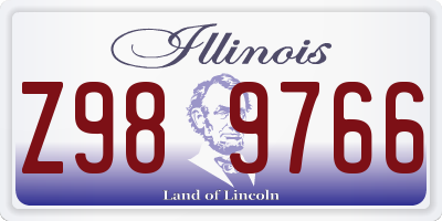 IL license plate Z989766