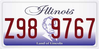 IL license plate Z989767