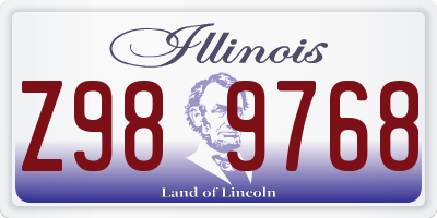 IL license plate Z989768