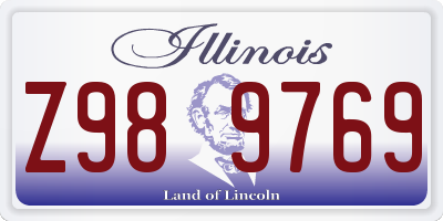 IL license plate Z989769