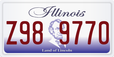 IL license plate Z989770