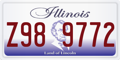 IL license plate Z989772