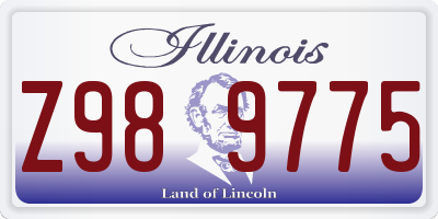 IL license plate Z989775