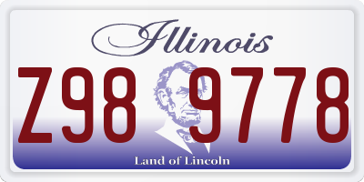 IL license plate Z989778