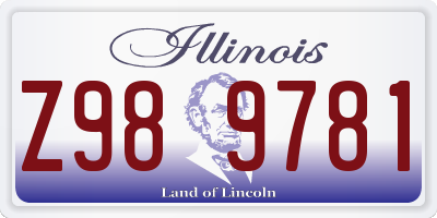 IL license plate Z989781